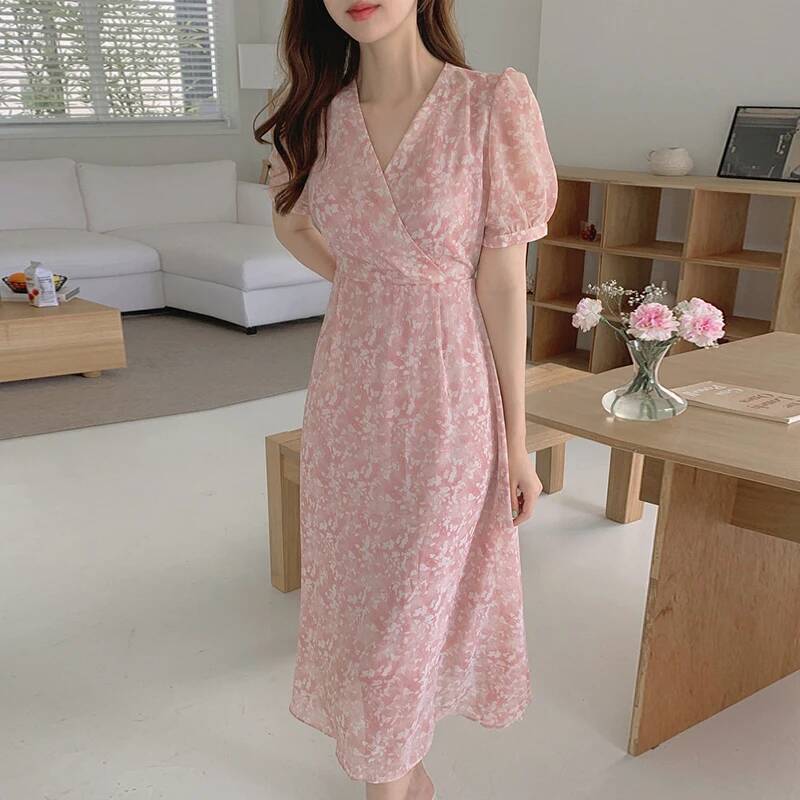 Crossfit Ladies - Korean Sweet Printed Dress Summer Sexy