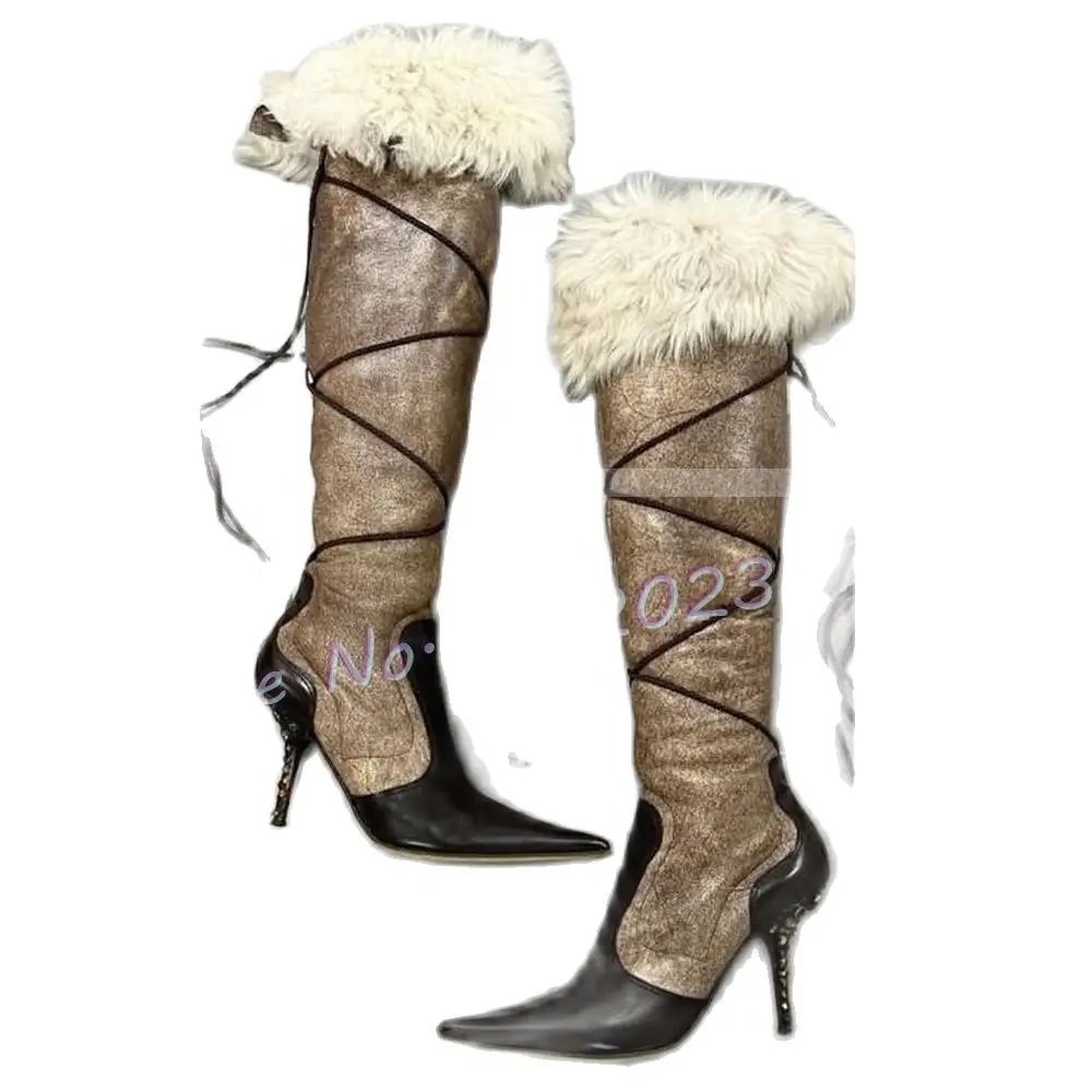 Pointy Fur Wrap High Boots Wom - огляд і ціна Crossfit Ladies